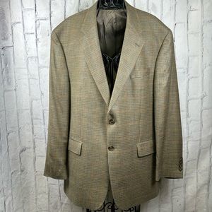 Lauren Ralph Lauren Houndstooth Blazer Silk Wool Blend 2-Button Sportscoat